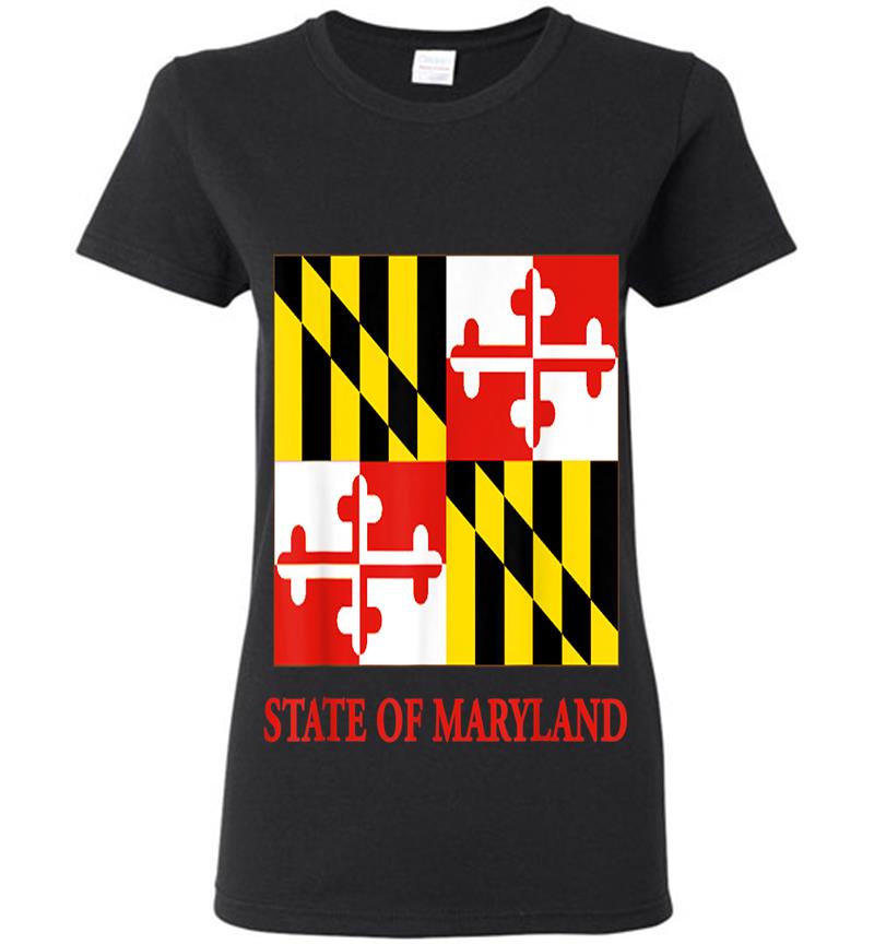Maryland Md Official Flag Old Line State Pride Womens T-shirt