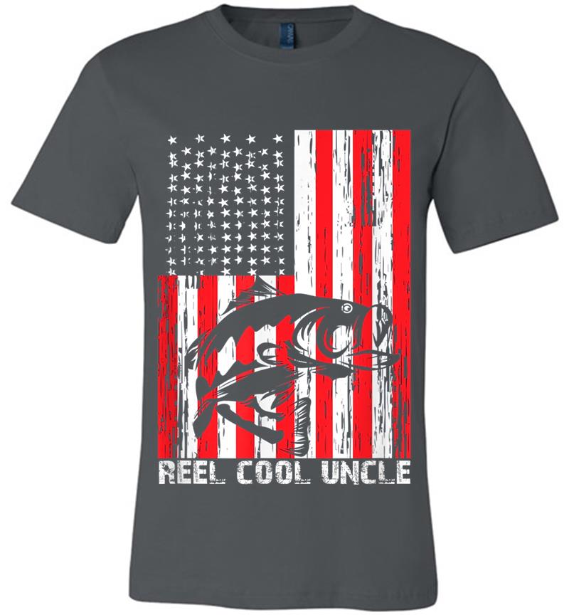 Men Reel Cool Uncle Vintage Fisherman Father's Day Gift Premium T-shirt