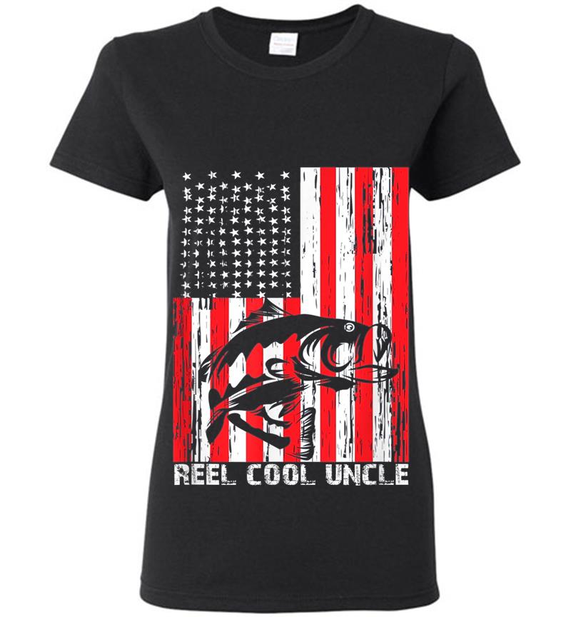 Men Reel Cool Uncle Vintage Fisherman Father's Day Gift Womens T-shirt