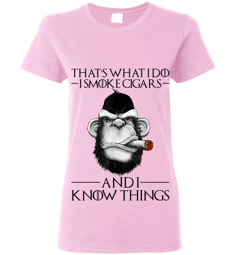 Inktee Store - Mens I Smoke Cigars And I Know Things Funny Gift Womens T-Shirt Image