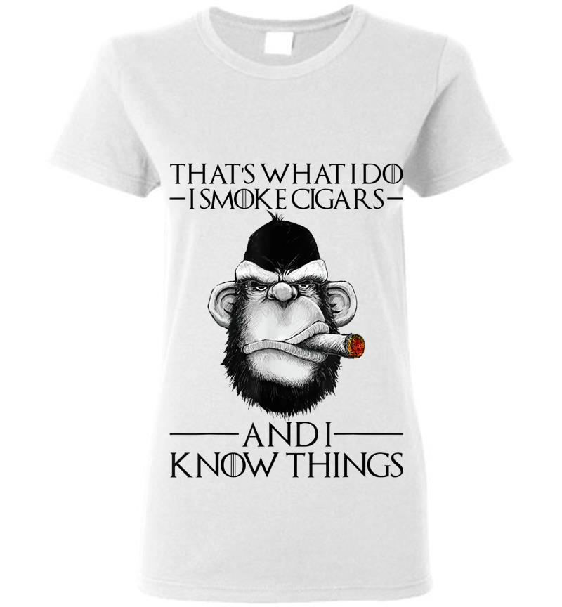 Inktee Store - Mens I Smoke Cigars And I Know Things Funny Gift Womens T-Shirt Image