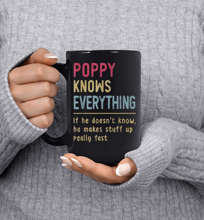 Mens Poppy Know Everything - Grandpa Gift Mug