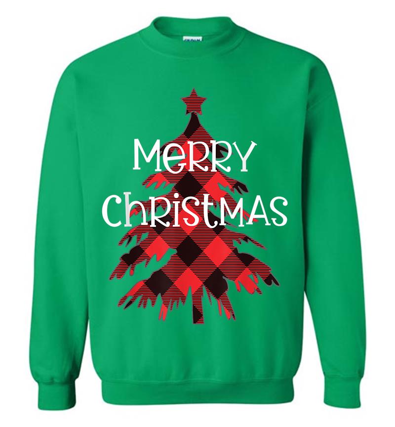 Inktee Store - Merry Christmas Family Plaid Party Sweatshirt Image