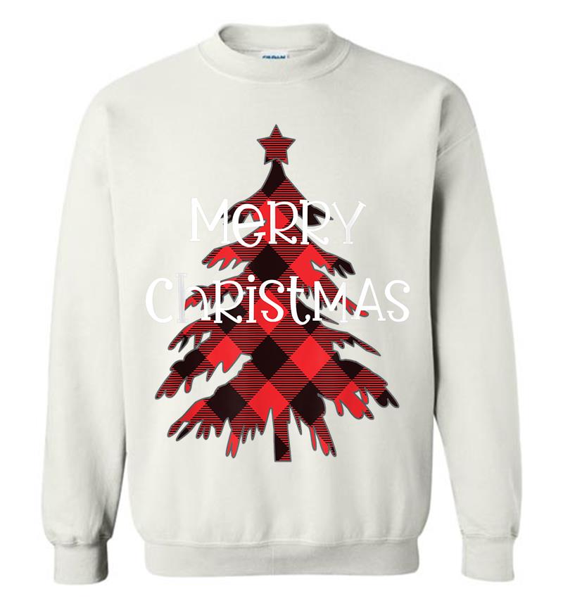 Inktee Store - Merry Christmas Family Plaid Party Sweatshirt Image