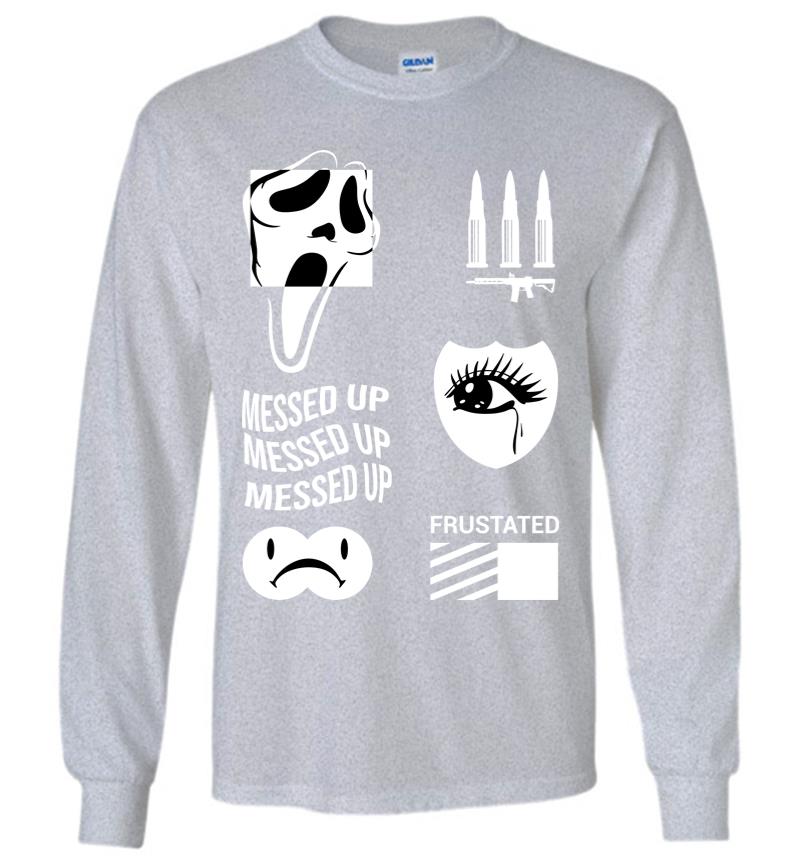 Inktee Store - Messed Up Frustated Long Sleeve T-Shirt Image