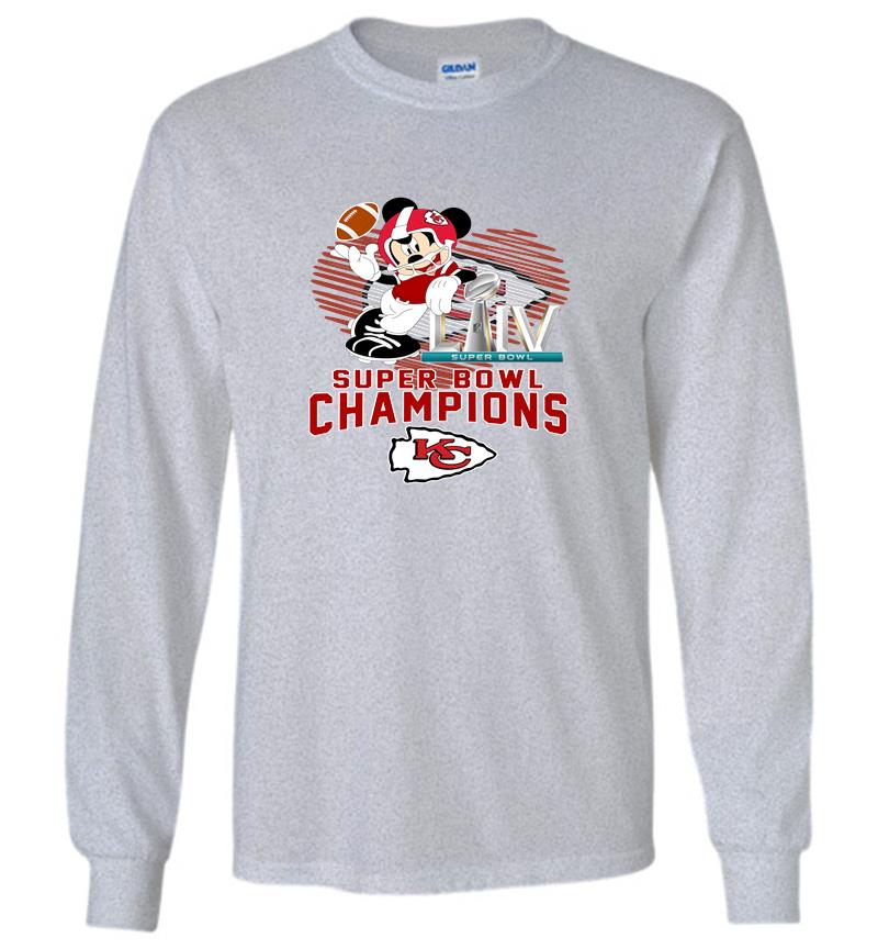 Inktee Store - Mickey Mouse Kansas City Chiefs Super Bowl Liv Champions Long Sleeve T-Shirt Image
