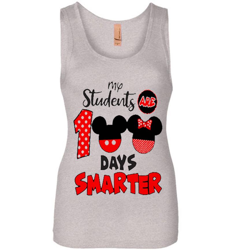 Inktee Store - Mickey Mouse My Students Are 100 Days Smarter Womens Jersey Tank Top Image