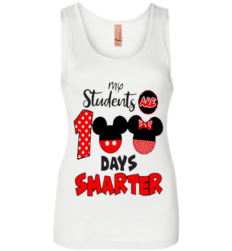 Inktee Store - Mickey Mouse My Students Are 100 Days Smarter Womens Jersey Tank Top Image