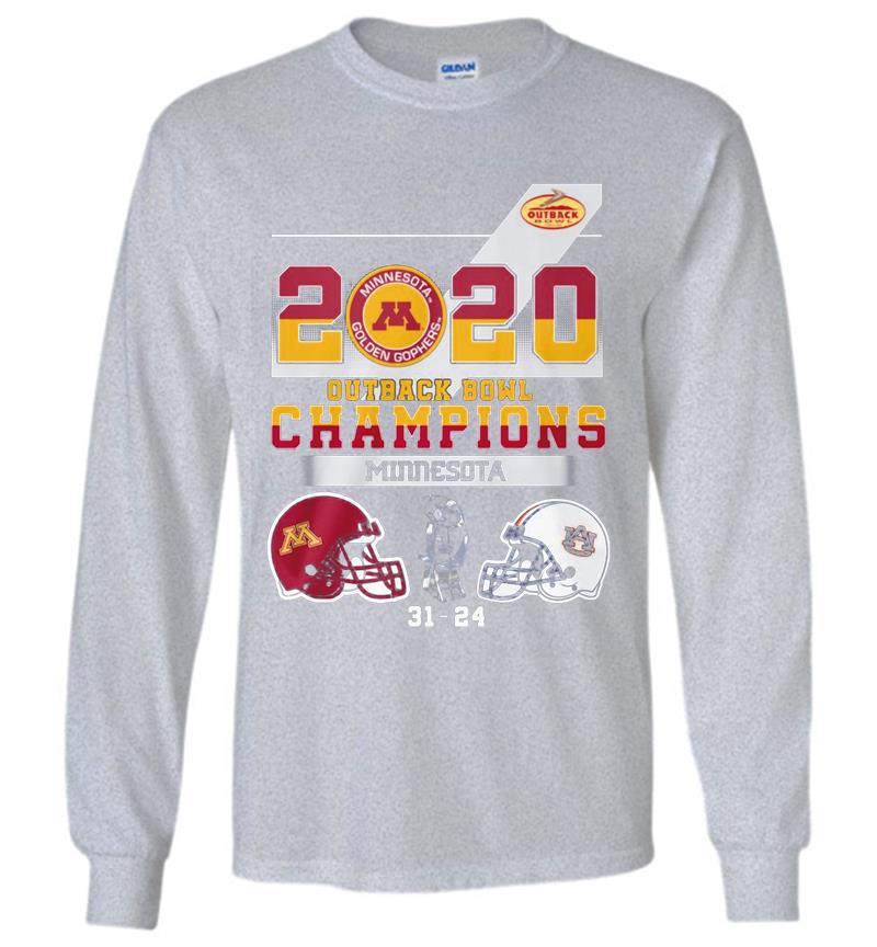 Inktee Store - Minnesota Golden Gophers Vs Auburn Tigers Champions 2020 Outback Bowl Long Sleeve T-Shirt Image