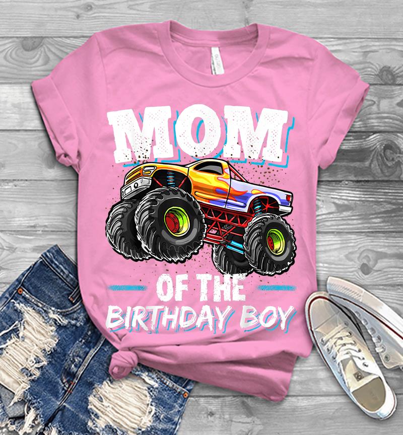 Inktee Store - Mom Of The Birthday Boy Monster Truck Birthday Novelty Gift Men T-Shirt Image