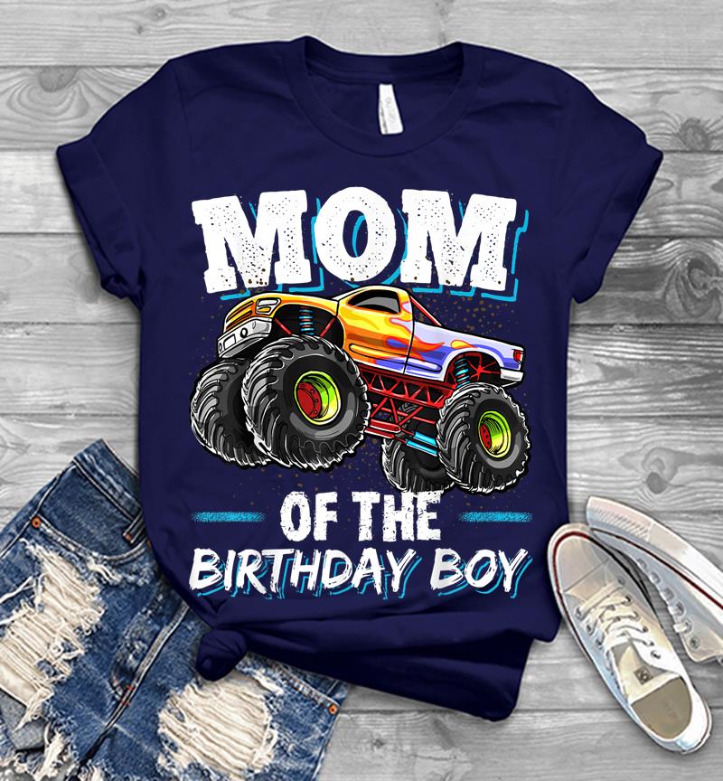 Inktee Store - Mom Of The Birthday Boy Monster Truck Birthday Novelty Gift Men T-Shirt Image