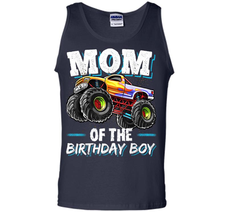 Inktee Store - Mom Of The Birthday Boy Monster Truck Birthday Novelty Gift Men Tank Top Image