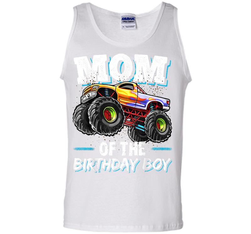 Inktee Store - Mom Of The Birthday Boy Monster Truck Birthday Novelty Gift Men Tank Top Image