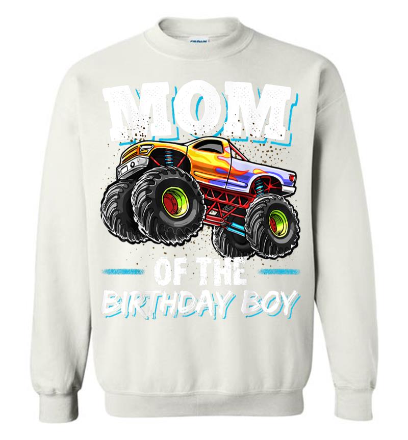 Inktee Store - Mom Of The Birthday Boy Monster Truck Birthday Novelty Gift Sweatshirt Image