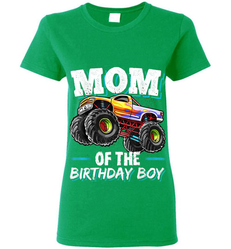 Inktee Store - Mom Of The Birthday Boy Monster Truck Birthday Novelty Gift Women T-Shirt Image
