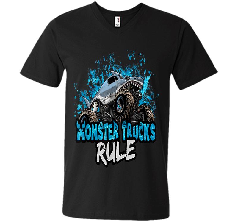 Monster Trucks Rule V-neck T-shirt