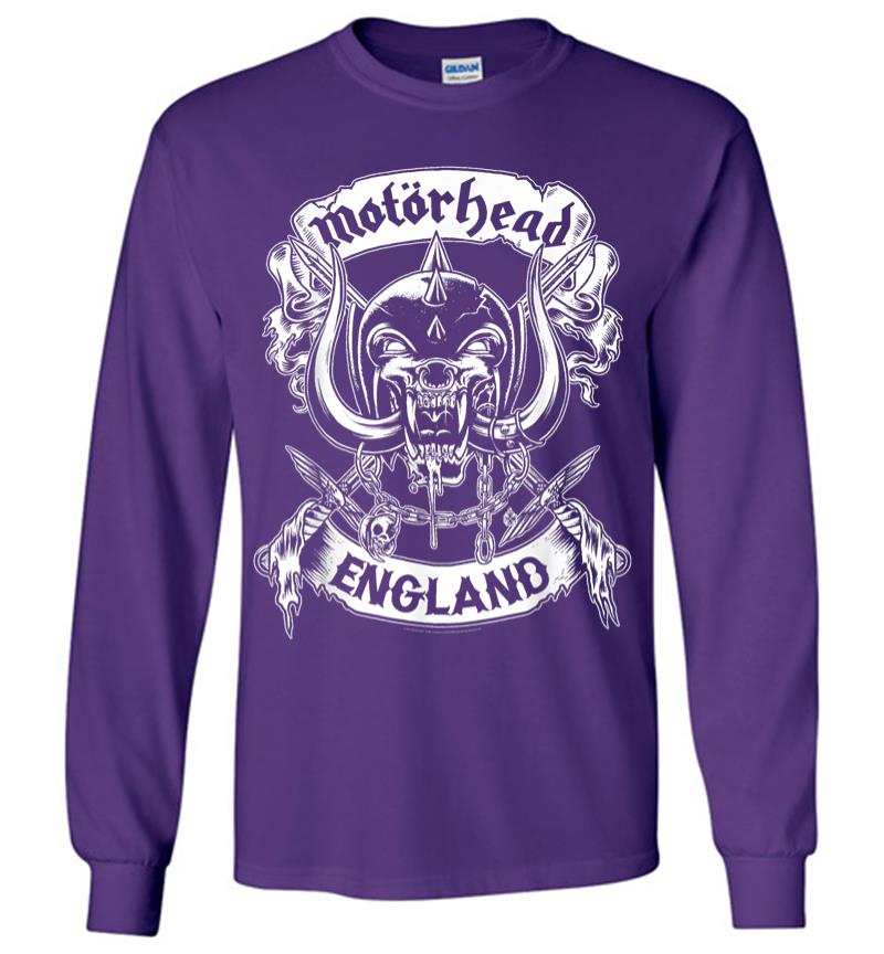 Inktee Store - Motrhead England Crossed Swords Long Sleeve T-Shirt Image