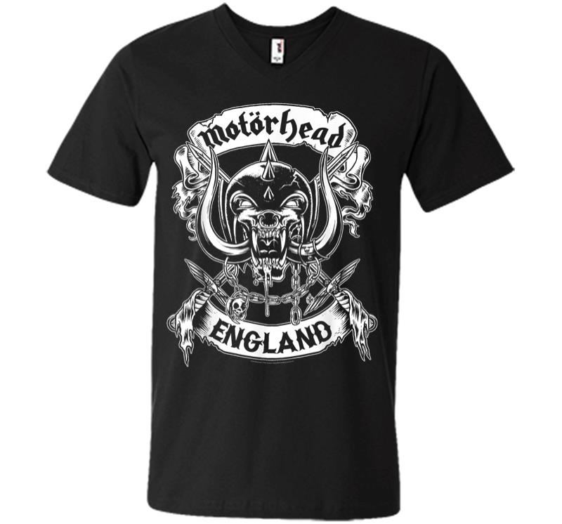 Motrhead England Crossed Swords V-neck T-shirt