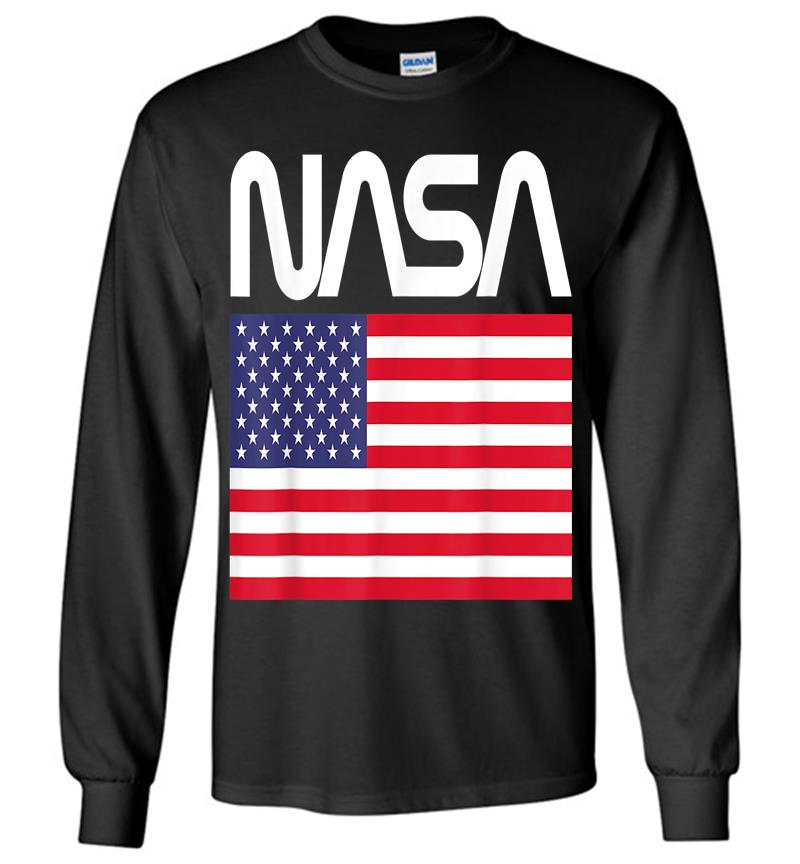 Nasa 4th Of July American Flag Space Astronaut Usa Fun Long Sleeve T-shirt