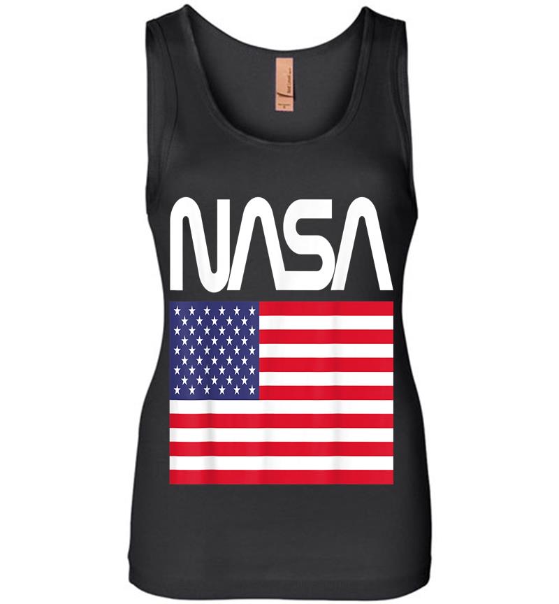 Nasa 4th Of July American Flag Space Astronaut Usa Fun Womens Jersey Tank Top