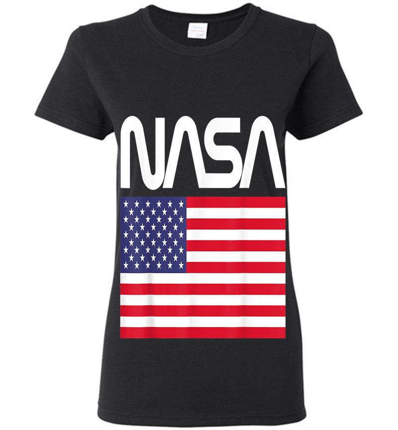 Nasa 4th Of July American Flag Space Astronaut Usa Fun Womens T-shirt