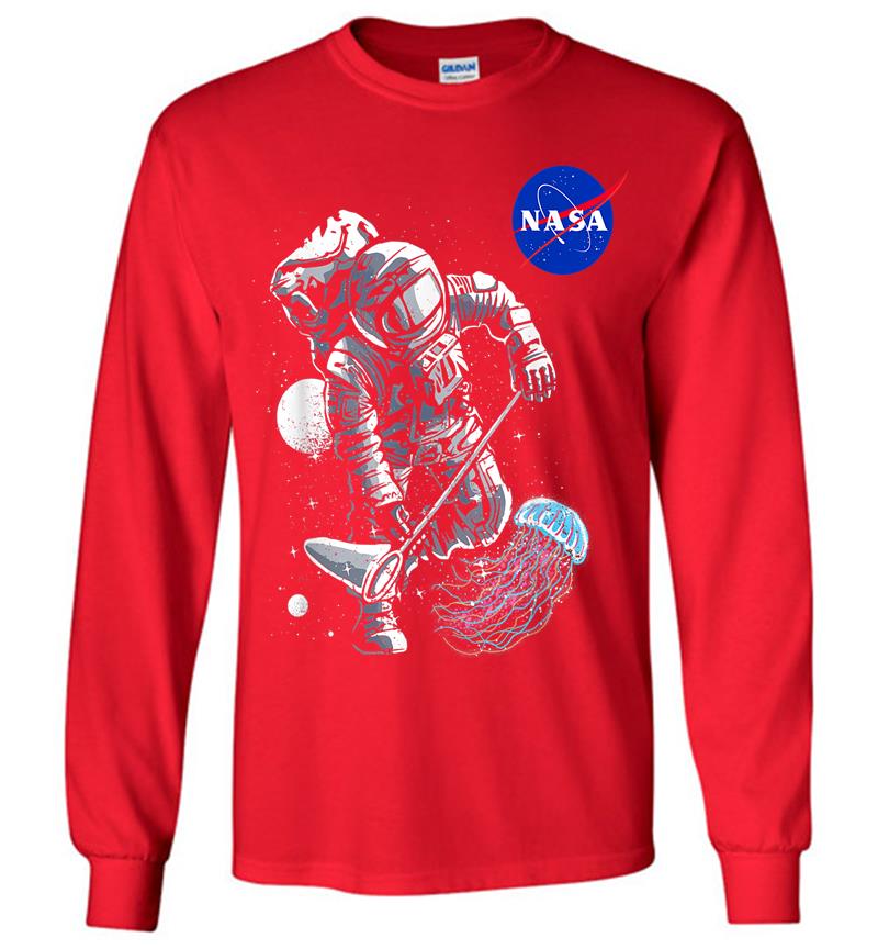 Inktee Store - Nasa Astronaut Jellyfish Catcher Long Sleeve T-Shirt Image