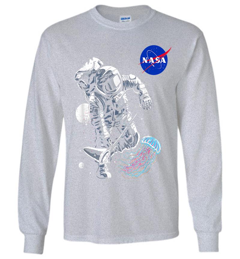 Inktee Store - Nasa Astronaut Jellyfish Catcher Long Sleeve T-Shirt Image