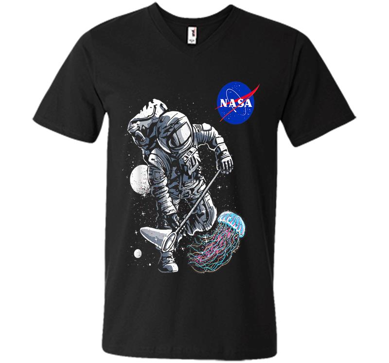 Nasa Astronaut Jellyfish Catcher V-neck T-shirt