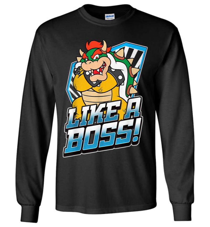 Nintendo Super Mario Bowser Like A Boss Bold Graphic Long Sleeve T-shirt