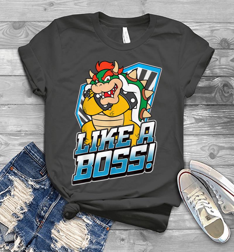 Inktee Store - Nintendo Super Mario Bowser Like A Boss Bold Graphic Men T-Shirt Image