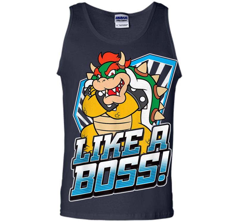 Inktee Store - Nintendo Super Mario Bowser Like A Boss Bold Graphic Men Tank Top Image