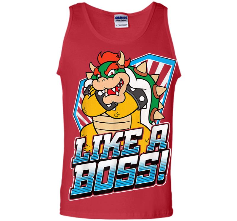 Inktee Store - Nintendo Super Mario Bowser Like A Boss Bold Graphic Men Tank Top Image