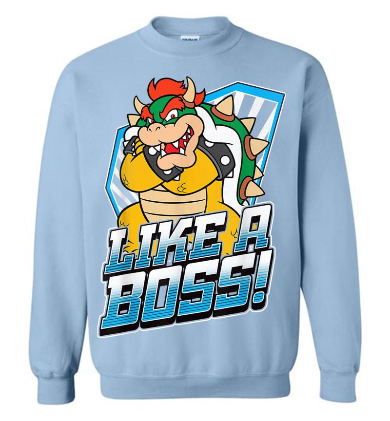 Inktee Store - Nintendo Super Mario Bowser Like A Boss Bold Graphic Sweatshirt Image