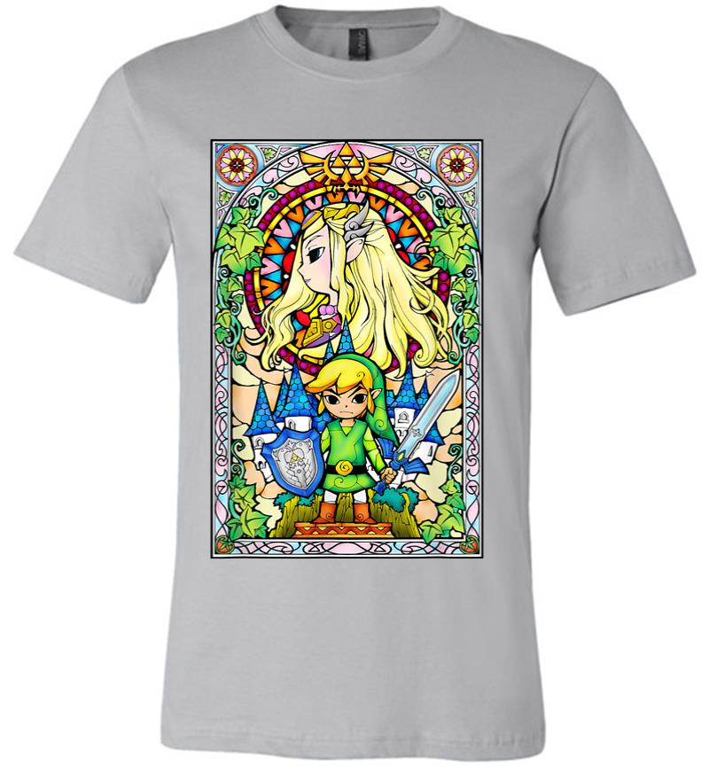 Inktee Store - Nintendo Zelda Link The Princess Stained Glass Premium T-Shirt Image
