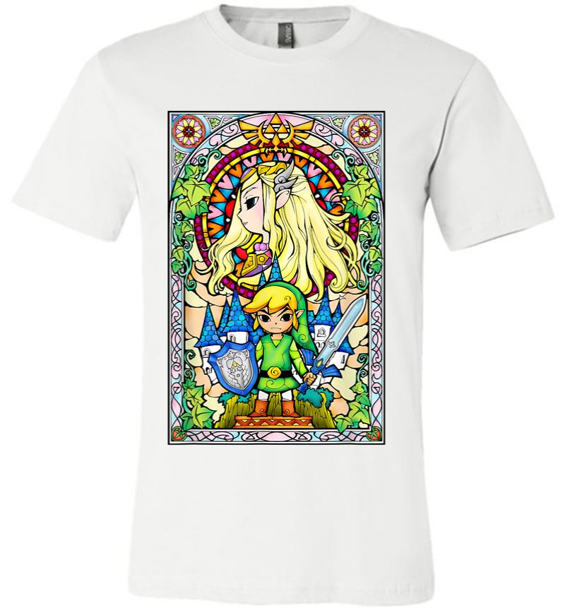 Inktee Store - Nintendo Zelda Link The Princess Stained Glass Premium T-Shirt Image