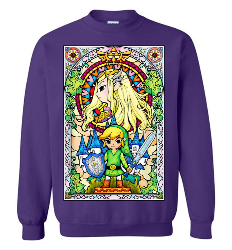 Inktee Store - Nintendo Zelda Link The Princess Stained Glass Sweatshirt Image