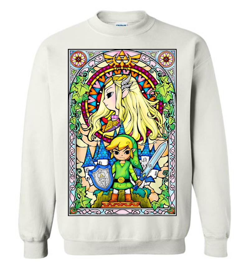 Inktee Store - Nintendo Zelda Link The Princess Stained Glass Sweatshirt Image