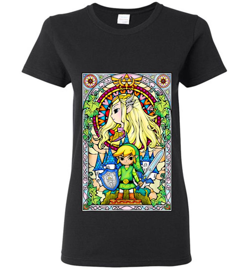 Nintendo Zelda Link The Princess Stained Glass Women T-shirt