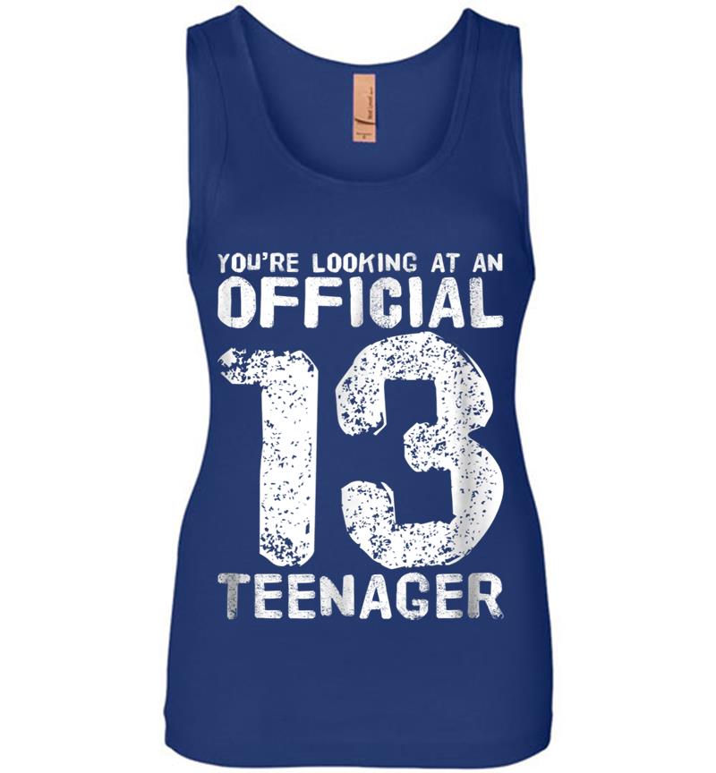 Inktee Store - Official 13 Nager 13Th Birthday Boy Girl Womens Jersey Tank Top Image