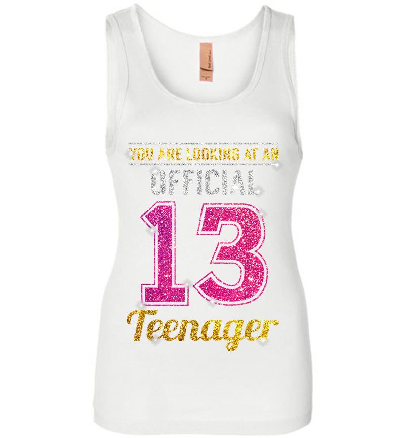Inktee Store - Official 13 Nager 13Th Birthday Girls Womens Jersey Tank Top Image