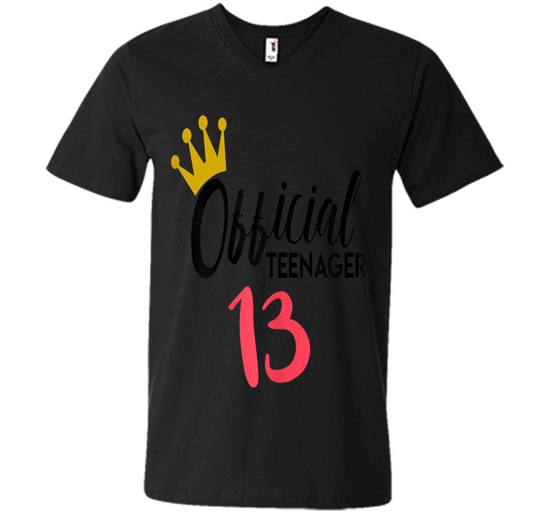 Official 13 Nager 13th Birthday Idea Girls V-neck T-shirt