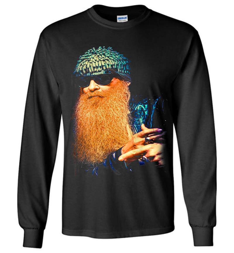 Official Billy F Gibbons From Zz Top Portrait Long Sleeve T-shirt