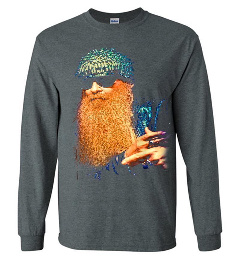 Inktee Store - Official Billy F Gibbons From Zz Top Portrait Long Sleeve T-Shirt Image
