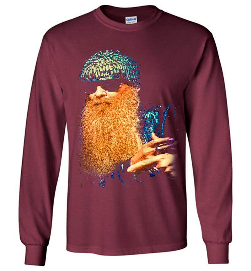 Inktee Store - Official Billy F Gibbons From Zz Top Portrait Long Sleeve T-Shirt Image