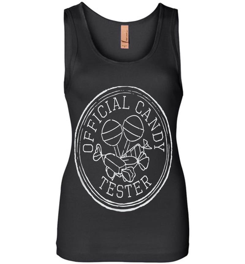 Official Candy Tester, Retro Candy Lovers Womens Jersey Tank Top