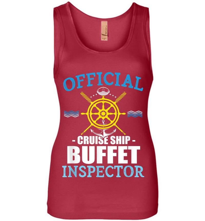 Inktee Store - Official Cruise Ship Buffet Inspector Vacation Cruising Womens Jersey Tank Top Image
