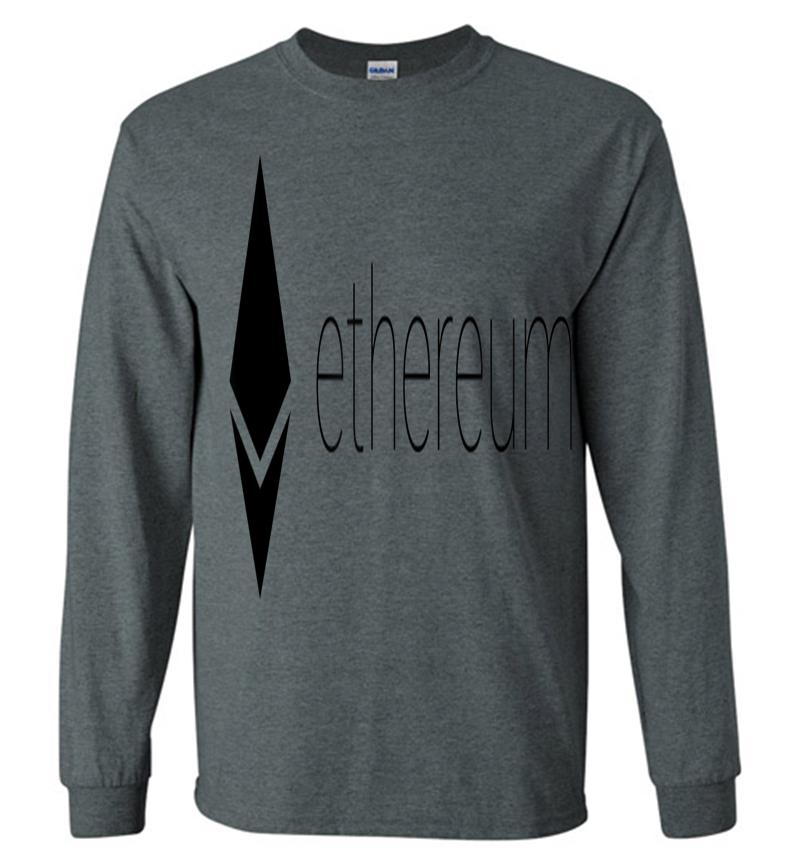 Inktee Store - Official Ethereum Logo Cryptocurrency Bitcoin Token Long Sleeve T-Shirt Image