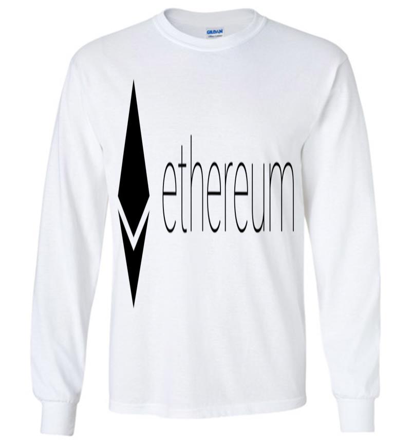 Inktee Store - Official Ethereum Logo Cryptocurrency Bitcoin Token Long Sleeve T-Shirt Image