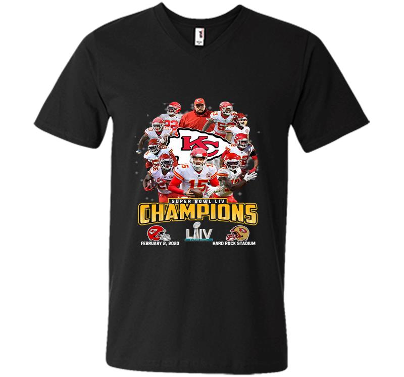 Official Kansas City Chiefs Super Bowl Liv Champions V-neck T-shirt