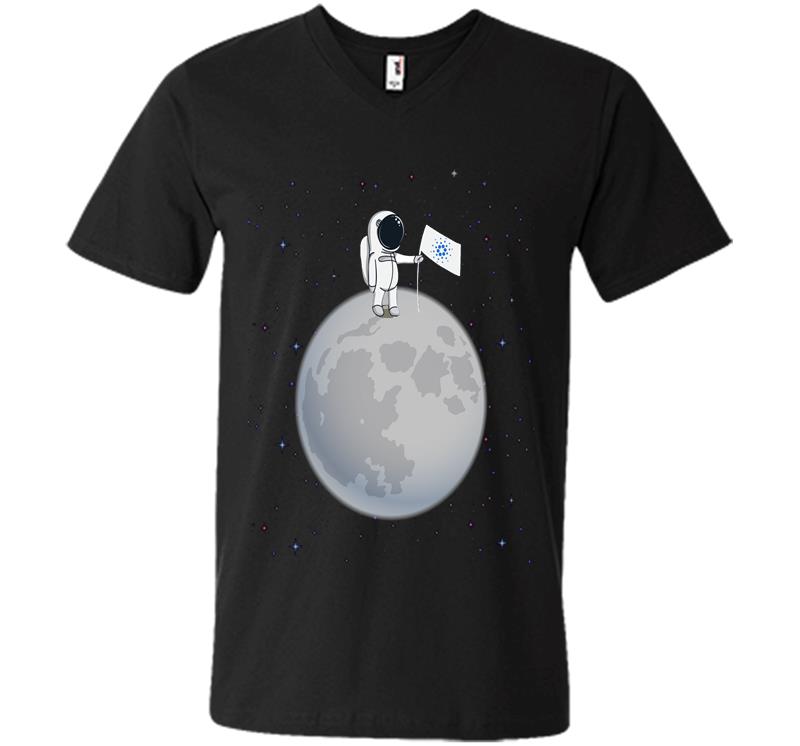 Official Logo To The Moon Cardano For Hodl V-neck T-shirt